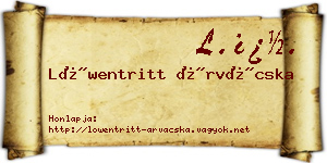 Löwentritt Árvácska névjegykártya